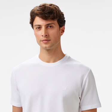  Nautica Erkek Beyaz Regular Fit T-Shirt