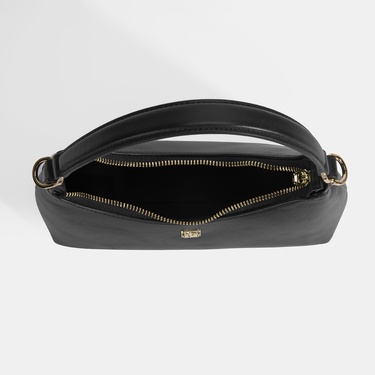  Kadın Siyah Omuz Askılı Mini Deri El Çantası