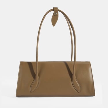  Kadın Kahve Yaprak Detaylı Deri Omuz Çantası