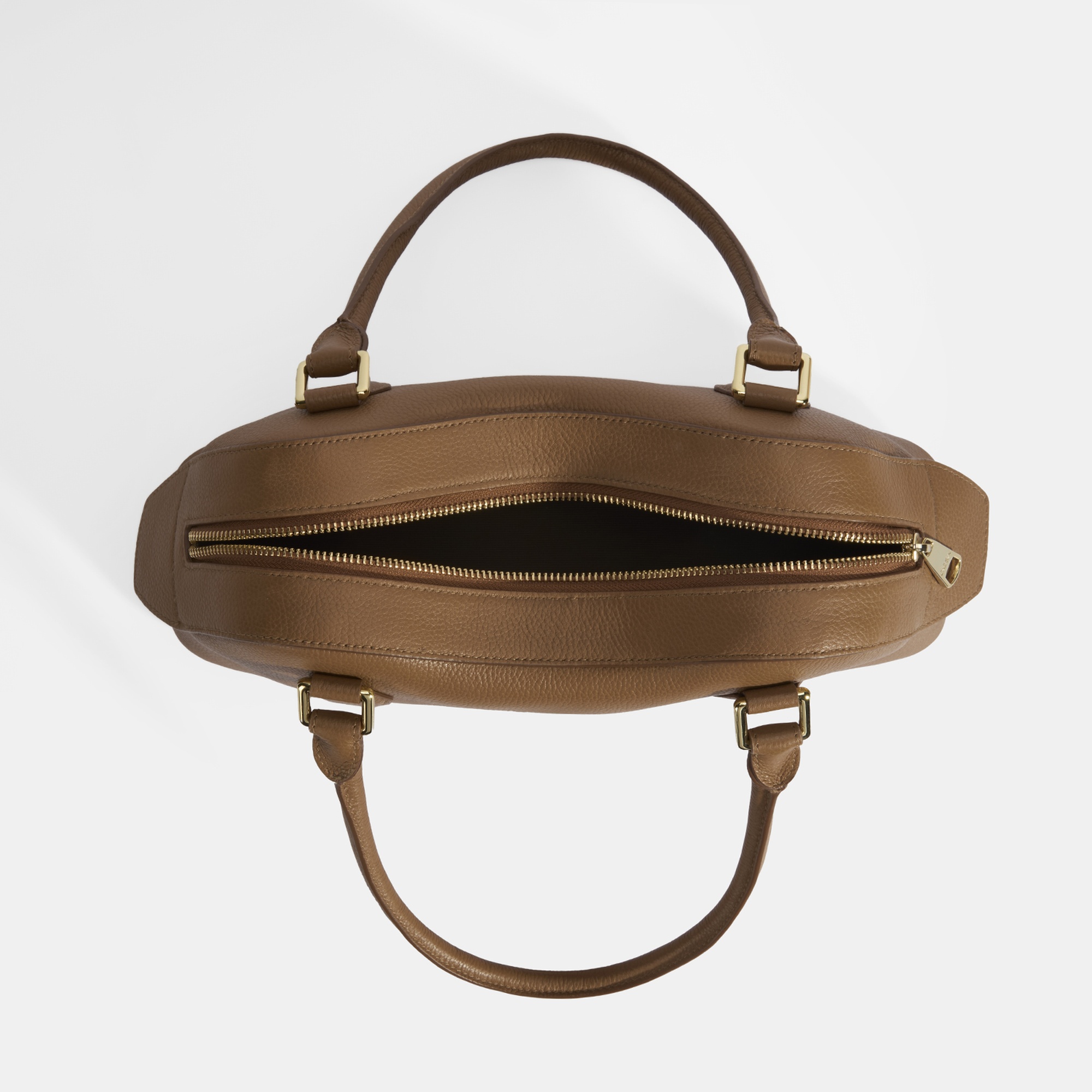 Kadın Taba Deri Çanta Aksesuarlı Büyük Omuz Çantası