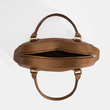  Kadın Taba Deri Çanta Aksesuarlı Büyük Omuz Çantası