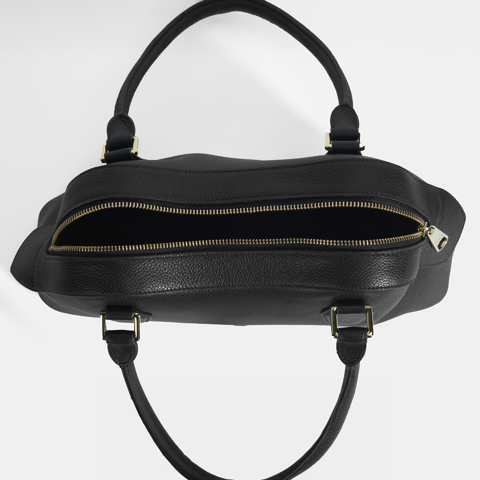 Kadın Siyah Deri Çanta Aksesuarlı Büyük Omuz Çantası