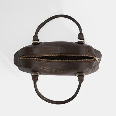  Kadın Kahve Deri Çanta Aksesuarlı Büyük Omuz Çantası