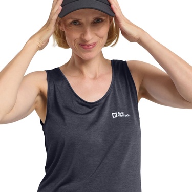  Jack Wolfskin Crosstrail Tank Kadın Mavi Tişört