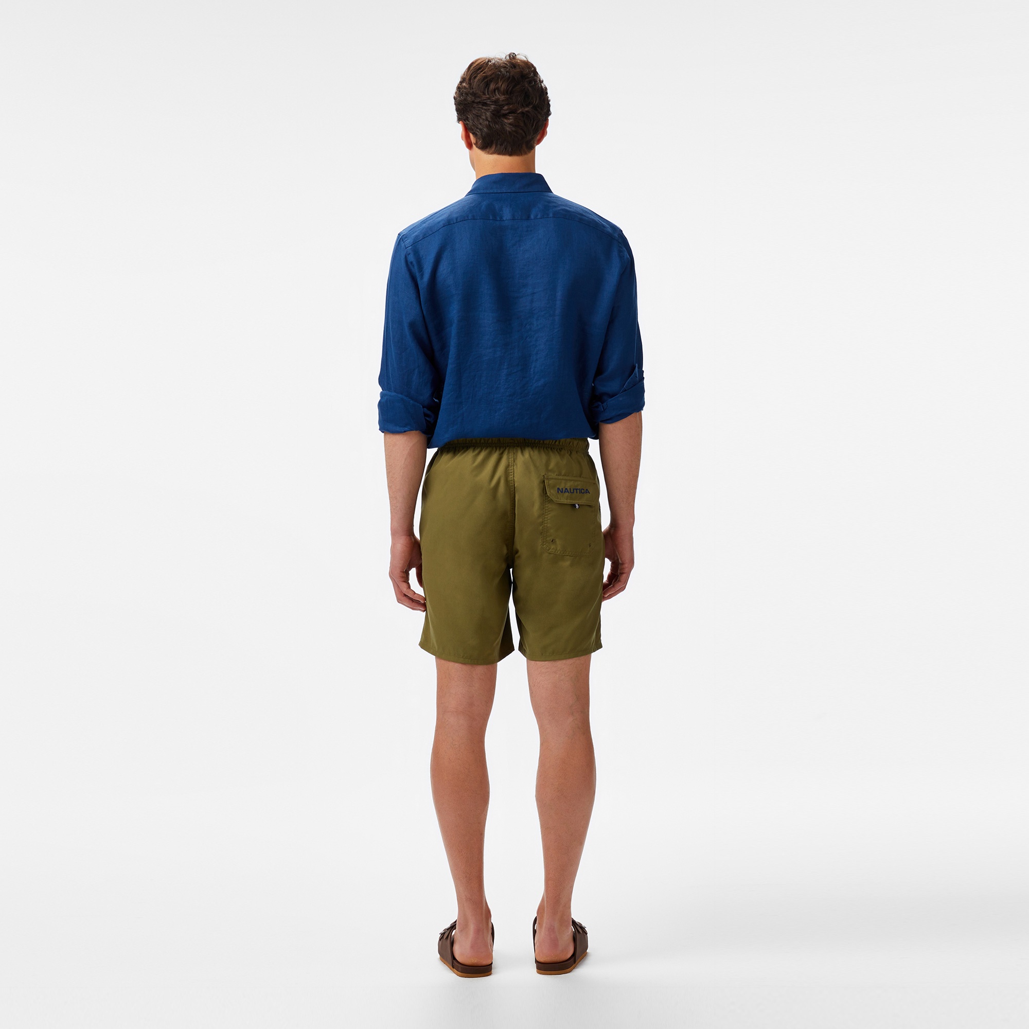 Nautica Erkek Haki Regular Fit Deniz Şortu