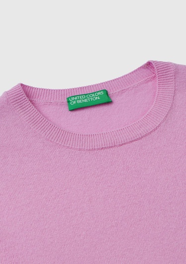  Kadın Lila Bisiklet Yaka Merino Kazak