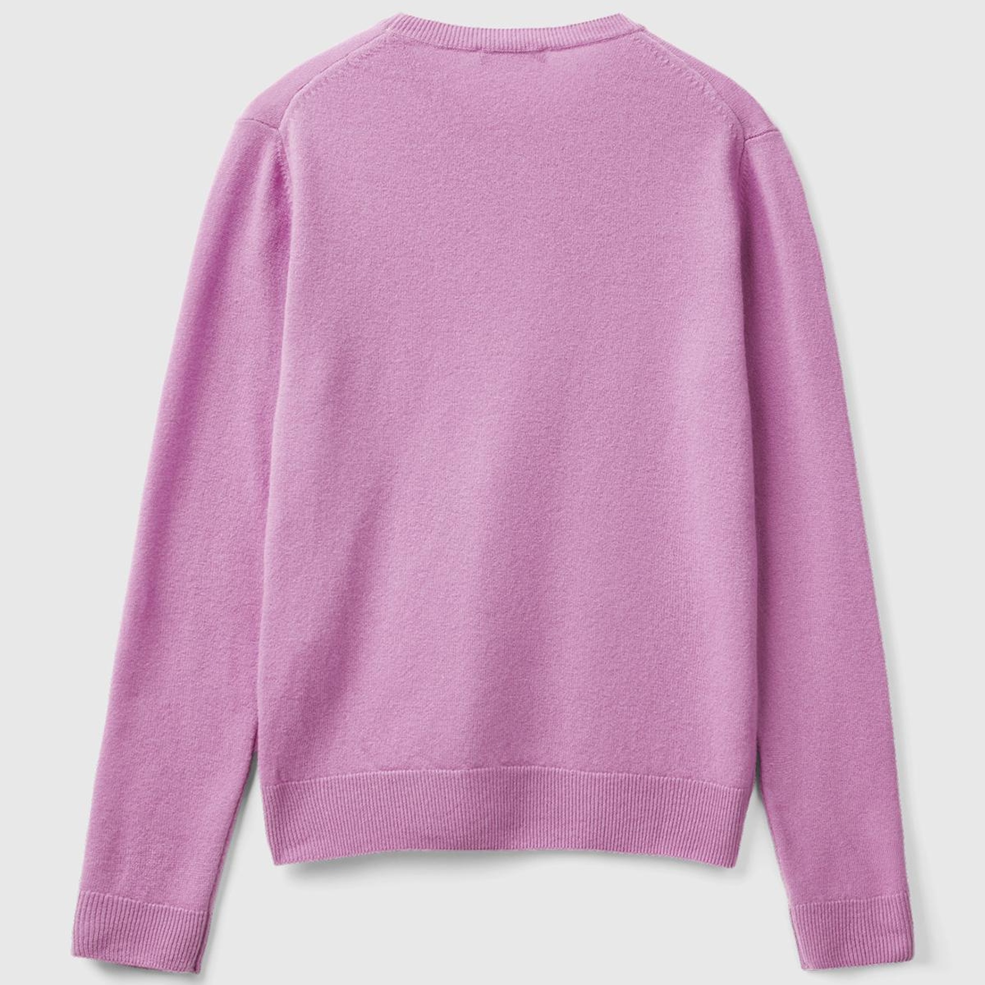 Kadın Lila Bisiklet Yaka Merino Kazak