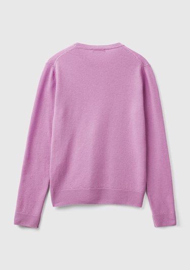  Kadın Lila Bisiklet Yaka Merino Kazak