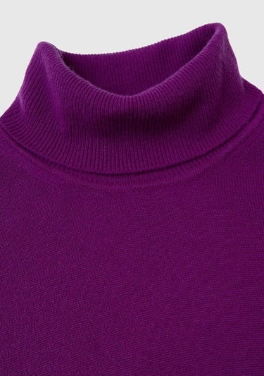  Erkek Mor Boğazlı Merino Kazak