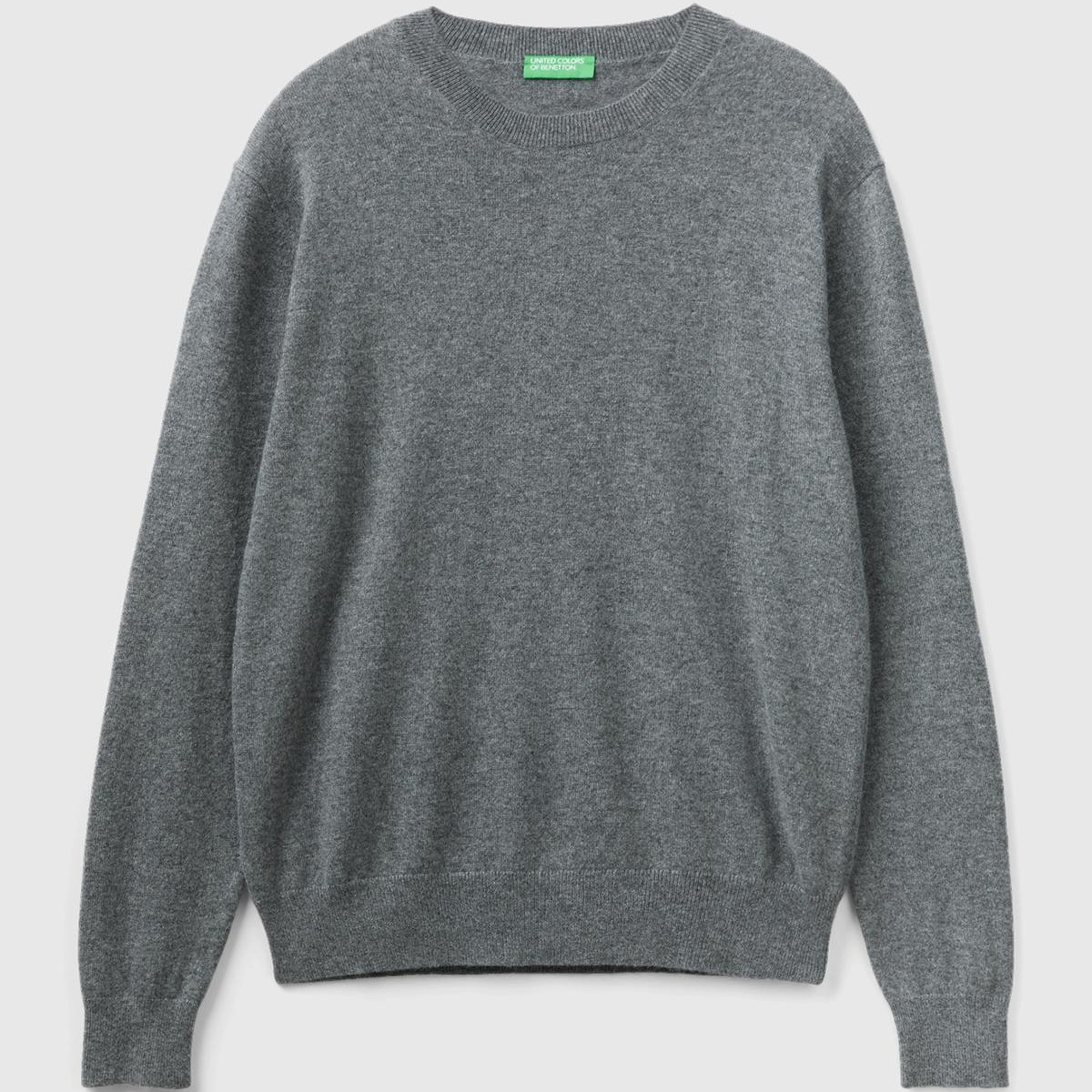 Erkek Koyu Gri Melanj %100 Kaşmir Kazak