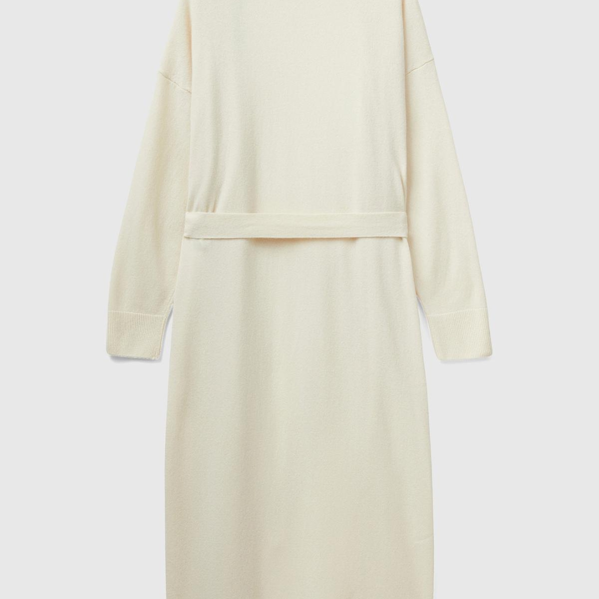 Kadın Bej Yün Karışımlı Belden Bağlamalı Hırka