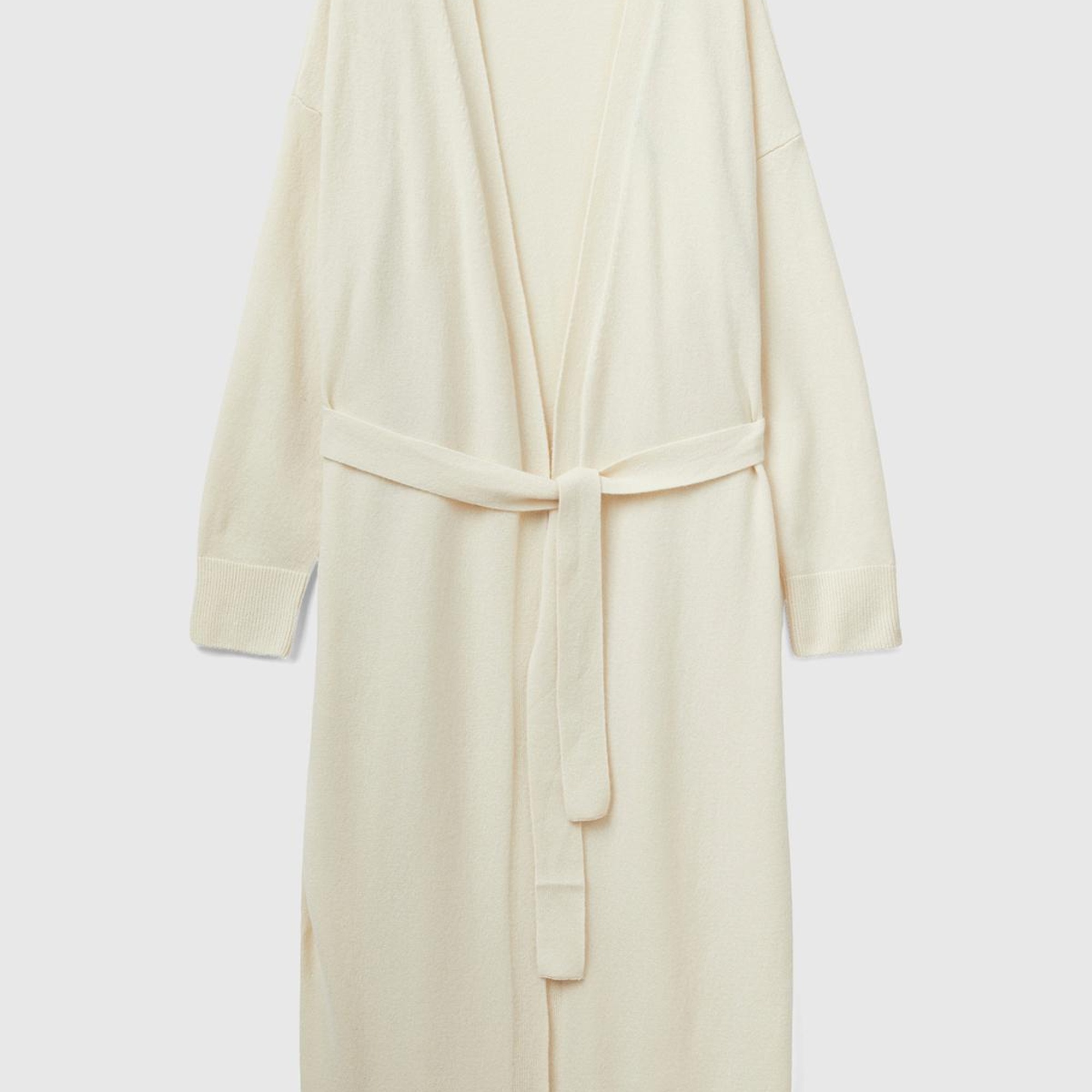 Kadın Bej Yün Karışımlı Belden Bağlamalı Hırka