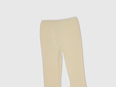  Kadın Bej Yün Karışımlı Regular Fit Triko Pantolon