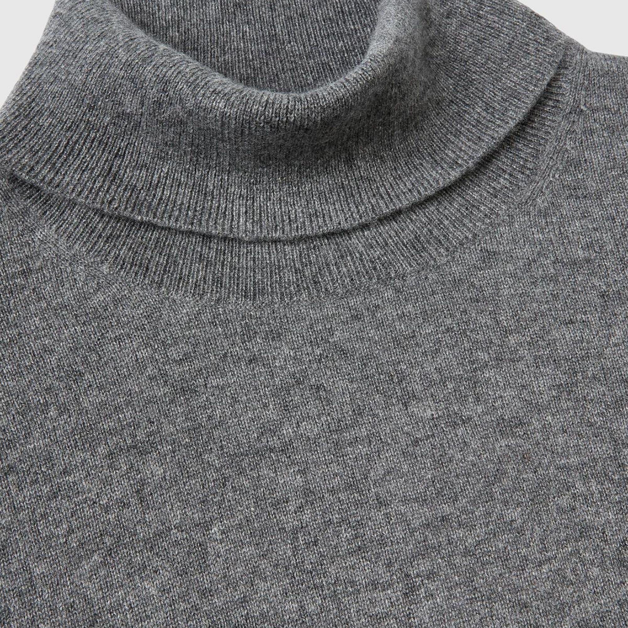 Erkek Antrasit Melanj %100 Kaşmir Dik Yaka Kazak