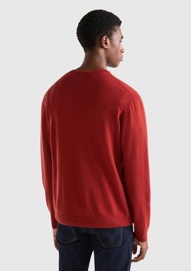  Erkek Bordo Bisiklet Yaka Merino Kazak