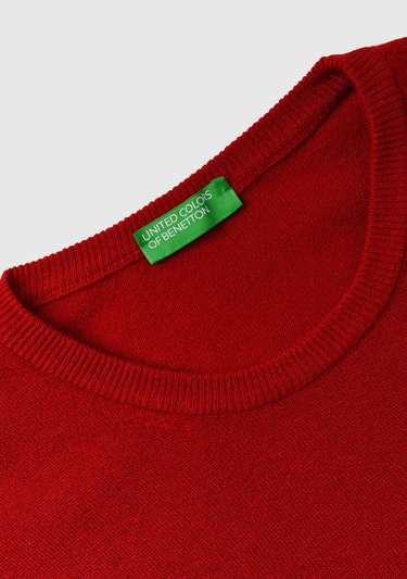  Erkek Bordo Bisiklet Yaka Merino Kazak