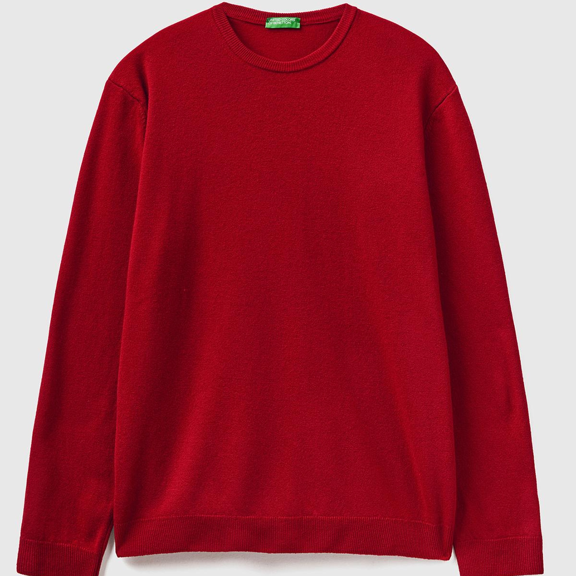 Erkek Bordo Bisiklet Yaka Merino Kazak