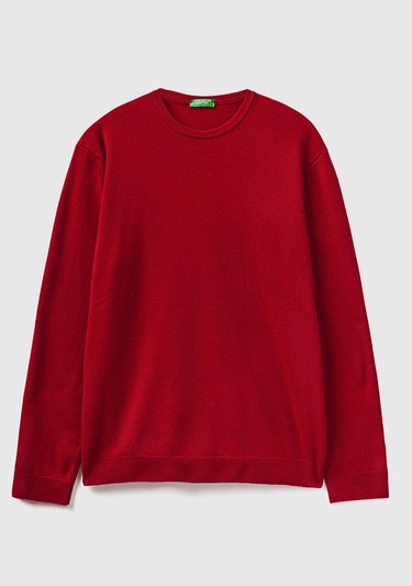  Erkek Bordo Bisiklet Yaka Merino Kazak