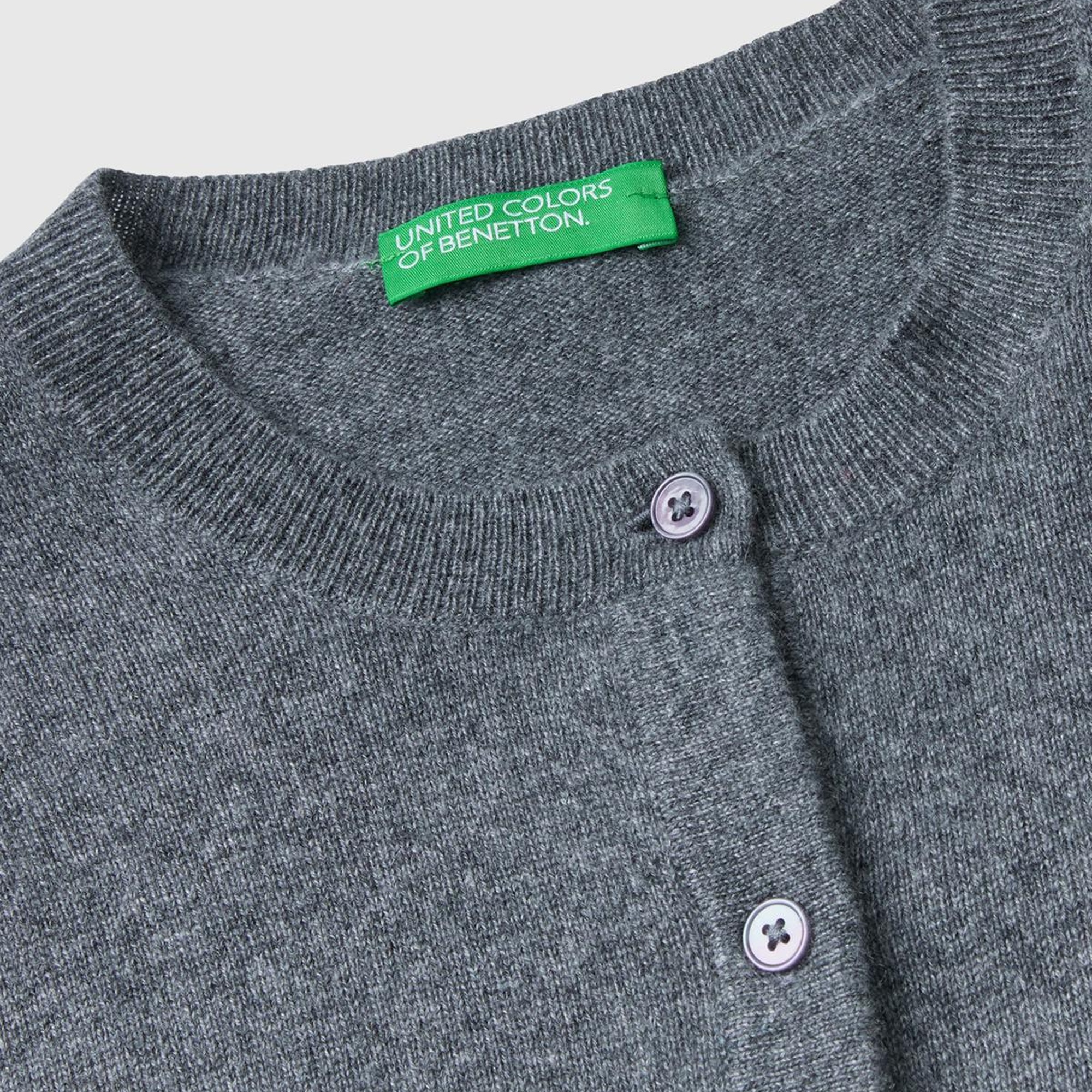 Kadın Antrasit Melanj %100 Kaşmir Hırka