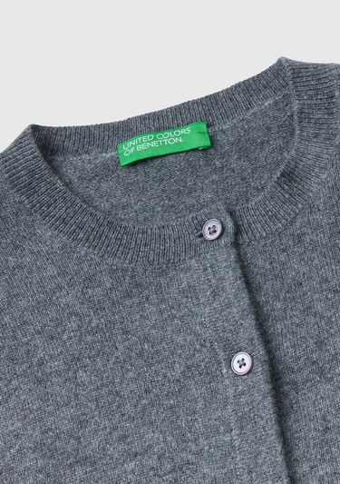  Kadın Antrasit Melanj %100 Kaşmir Hırka