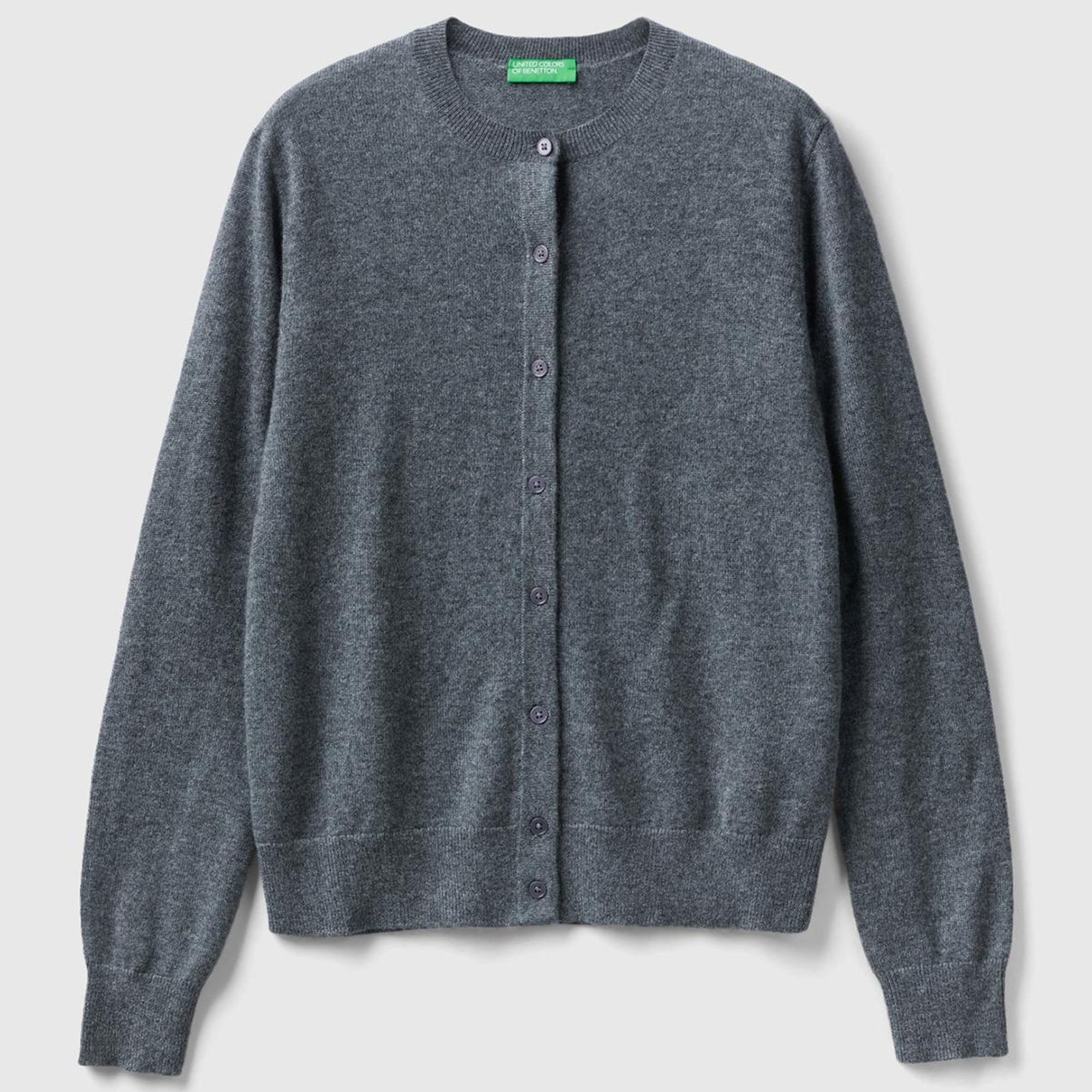 Kadın Antrasit Melanj %100 Kaşmir Hırka