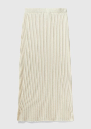  Kadın Bej Yün Karışımlı Uzun Etek