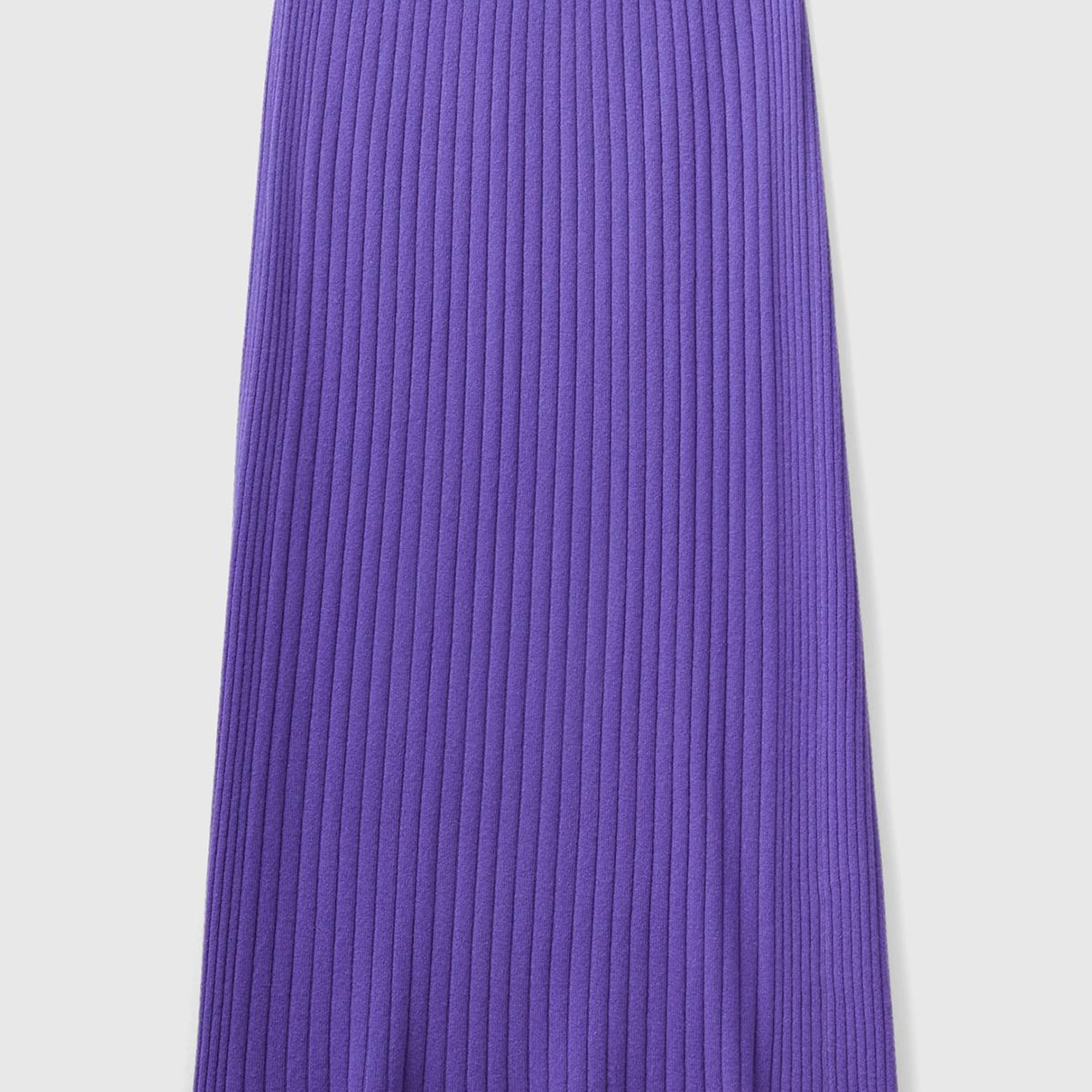 Kadın Mor Yün Karışımlı Uzun Etek