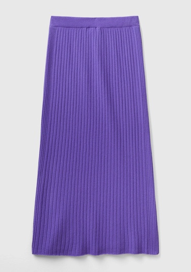  Kadın Mor Yün Karışımlı Uzun Etek