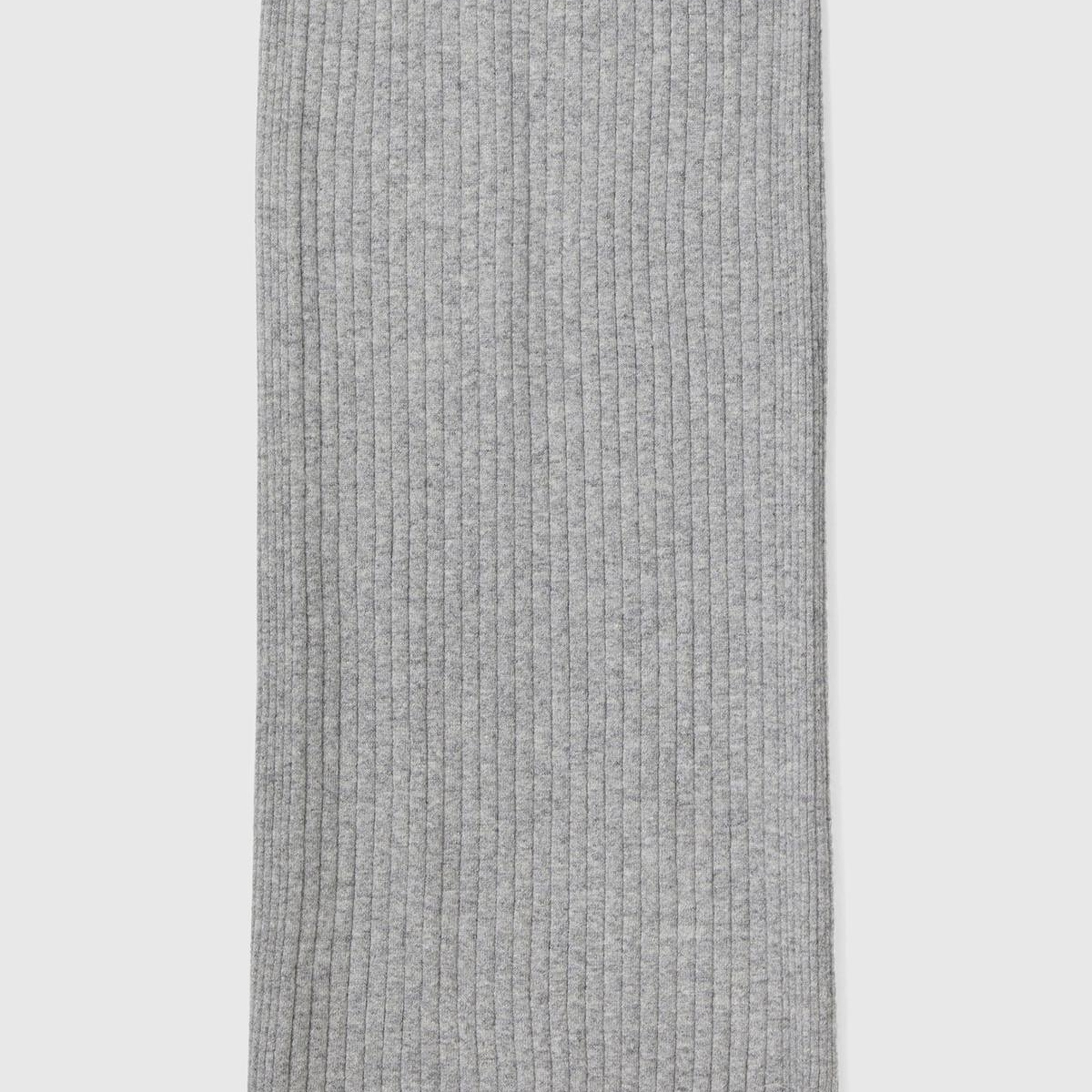 Kadın Gri Melanj Yün Karışımlı Uzun Etek