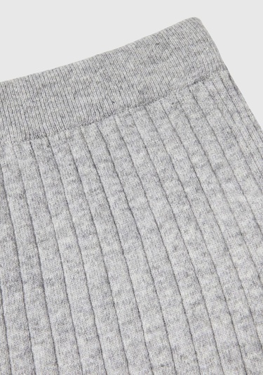  Kadın Gri Melanj Yün Karışımlı Uzun Etek