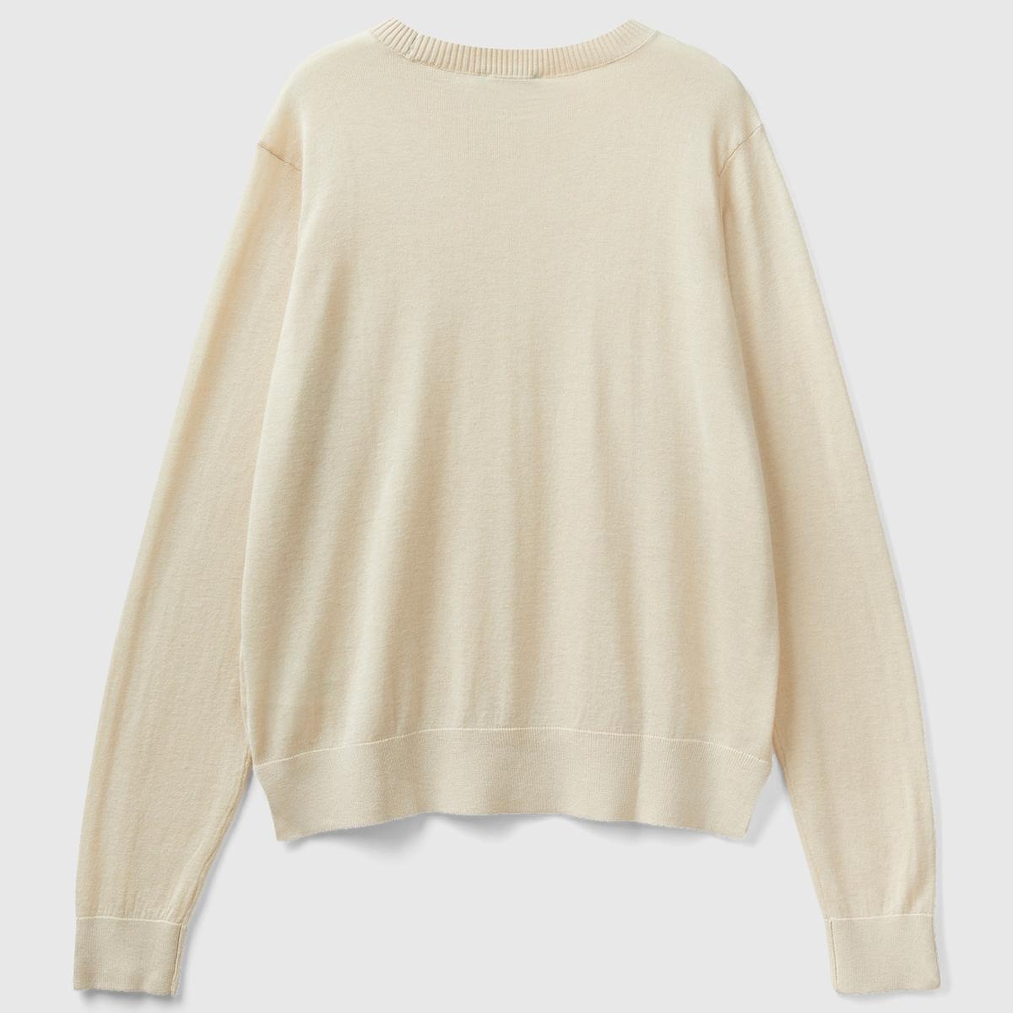 Kadın Bej Kaşmir Karışımlı İnce Kazak