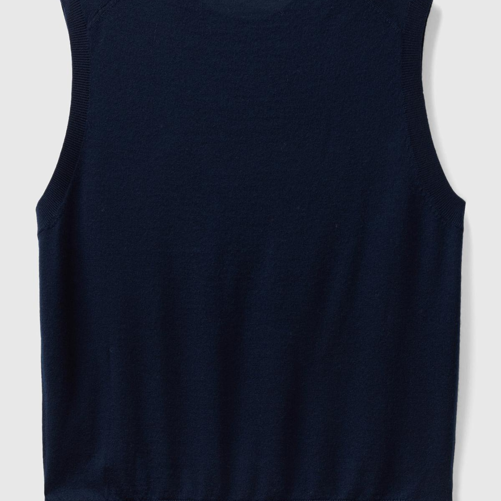 Erkek Lacivert Extra Fine Merino Yelek