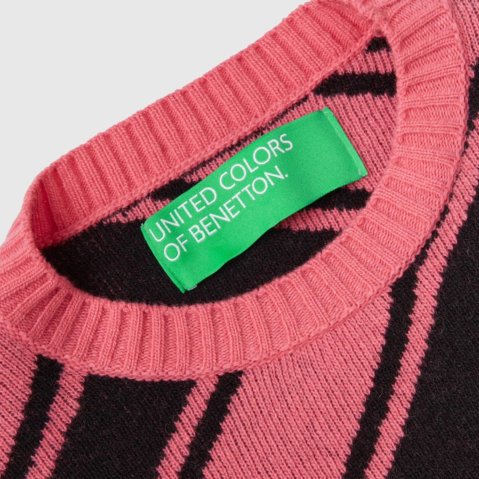 Kadın Gül Kurusu Yün Karışımlı Çapraz Çizgili Kazak