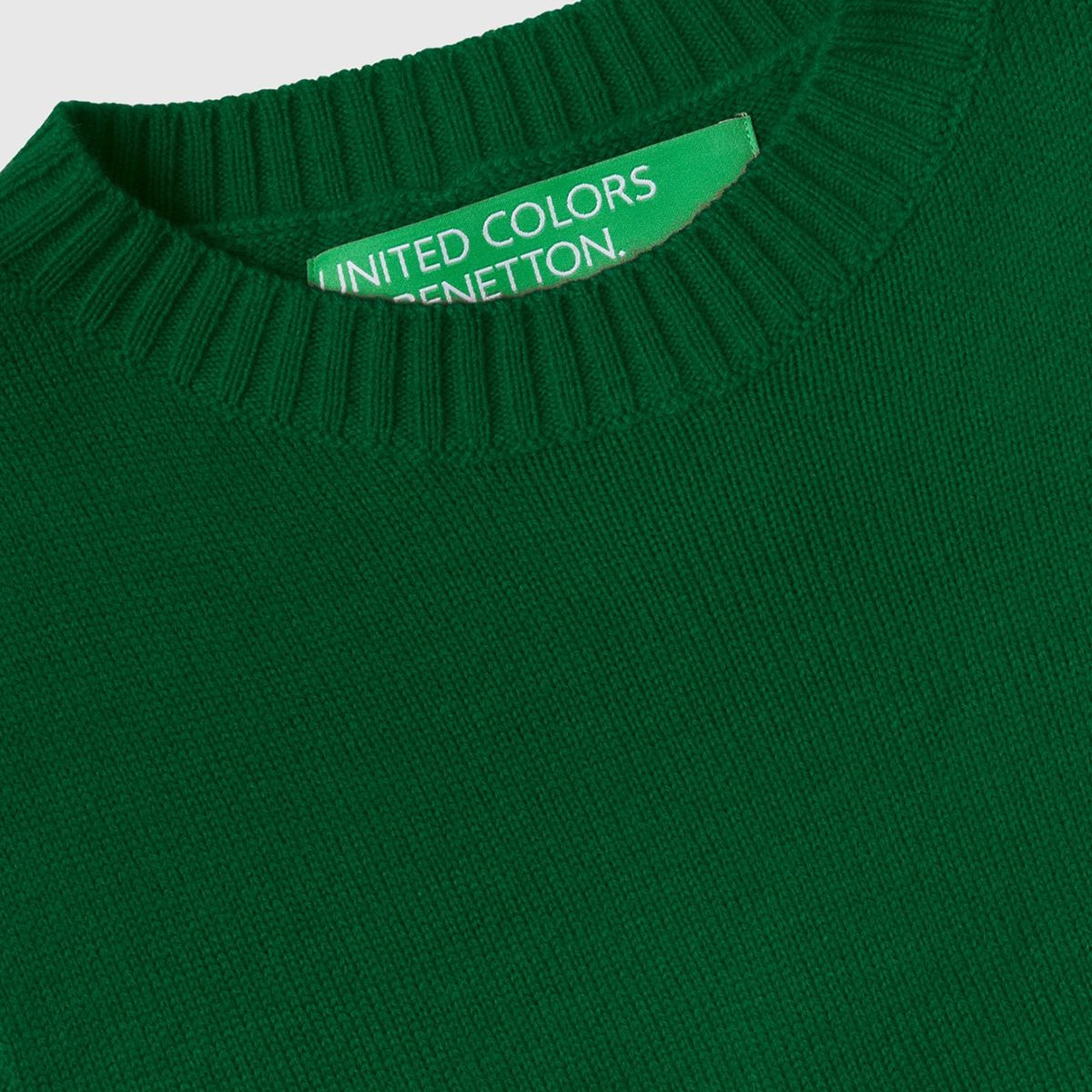 Kadın Yeşil Yün Karışımlı Arkası Uzun Süveter