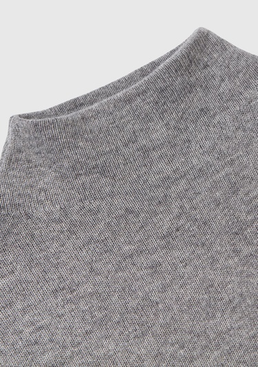  Kadın Gri Kaşmir Karışımlı Dik Yaka Elbise