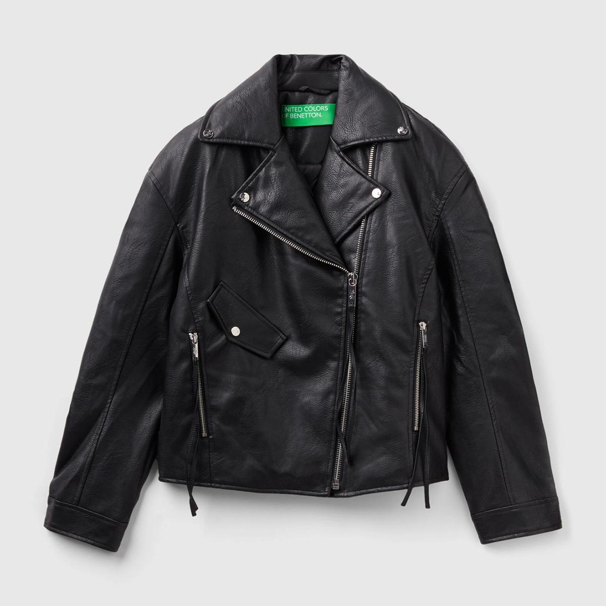 Kadın Siyah Şal Yaka Suni Deri Ceket