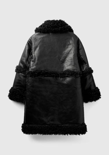 Kadın Siyah Suni Deri Palto