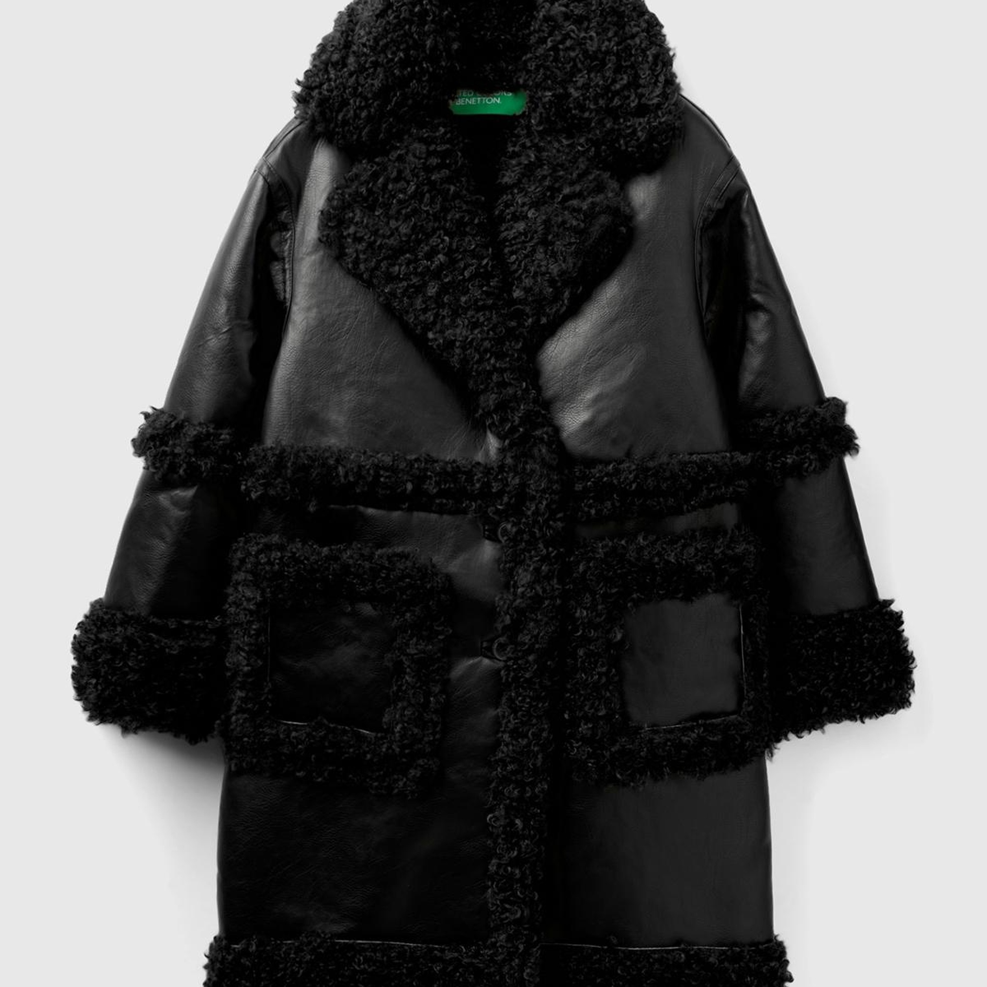 Kadın Siyah Suni Deri Palto