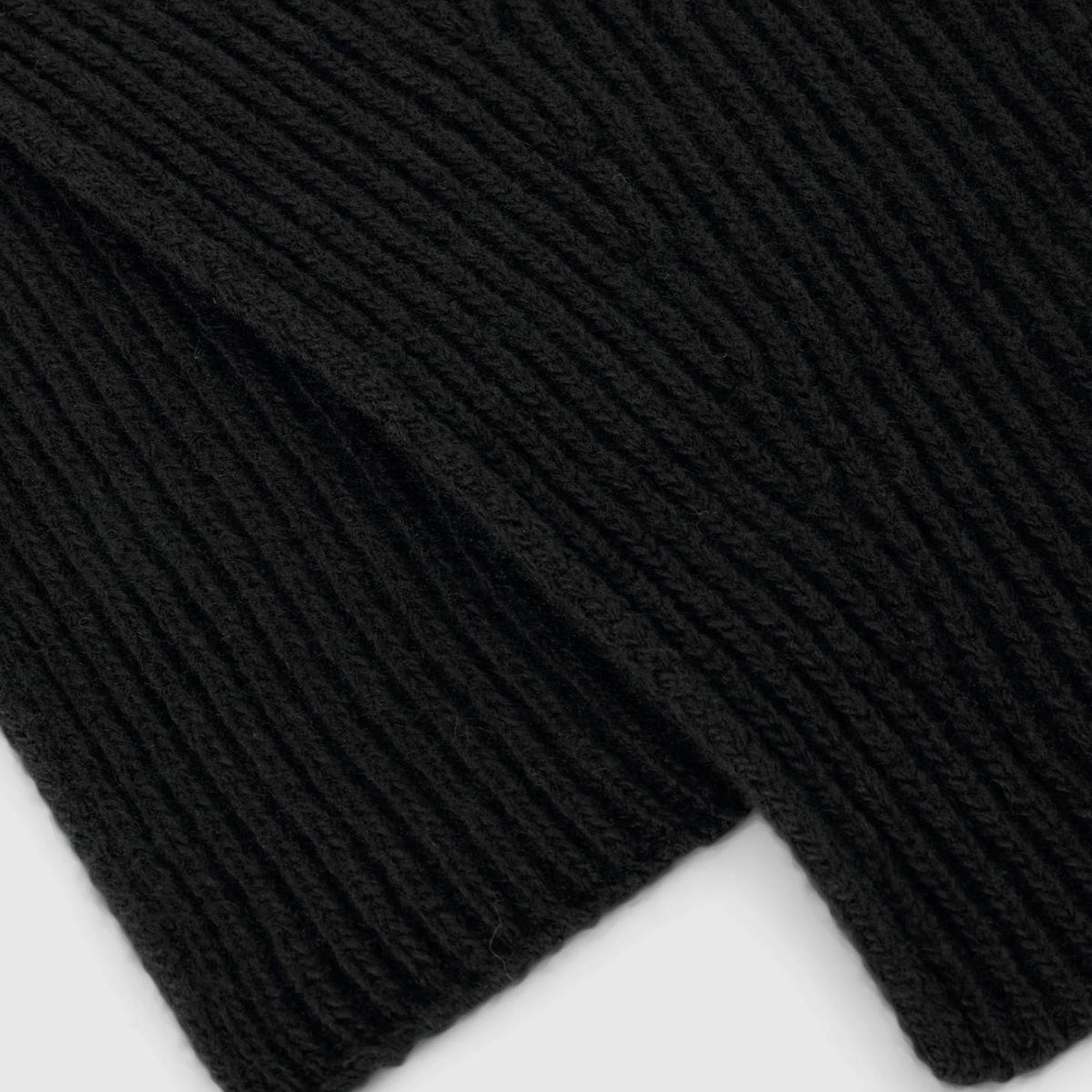 Kadın Siyah Yün Karışımlı Atkı