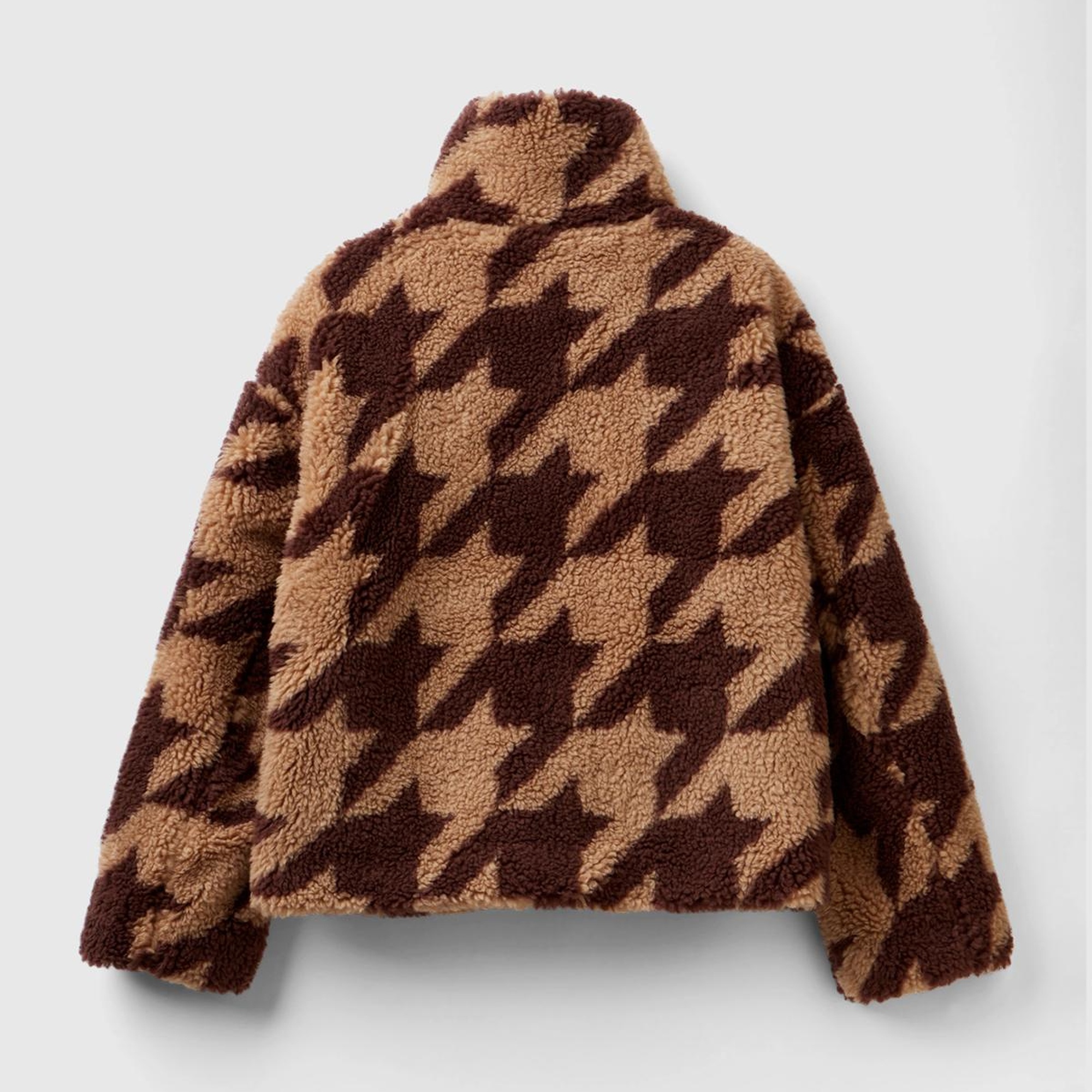 Kadın Kahverengi Kazayağı Teddy Ceket