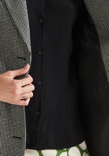  Kadın Siyah- Beyaz Ekoseli Palto