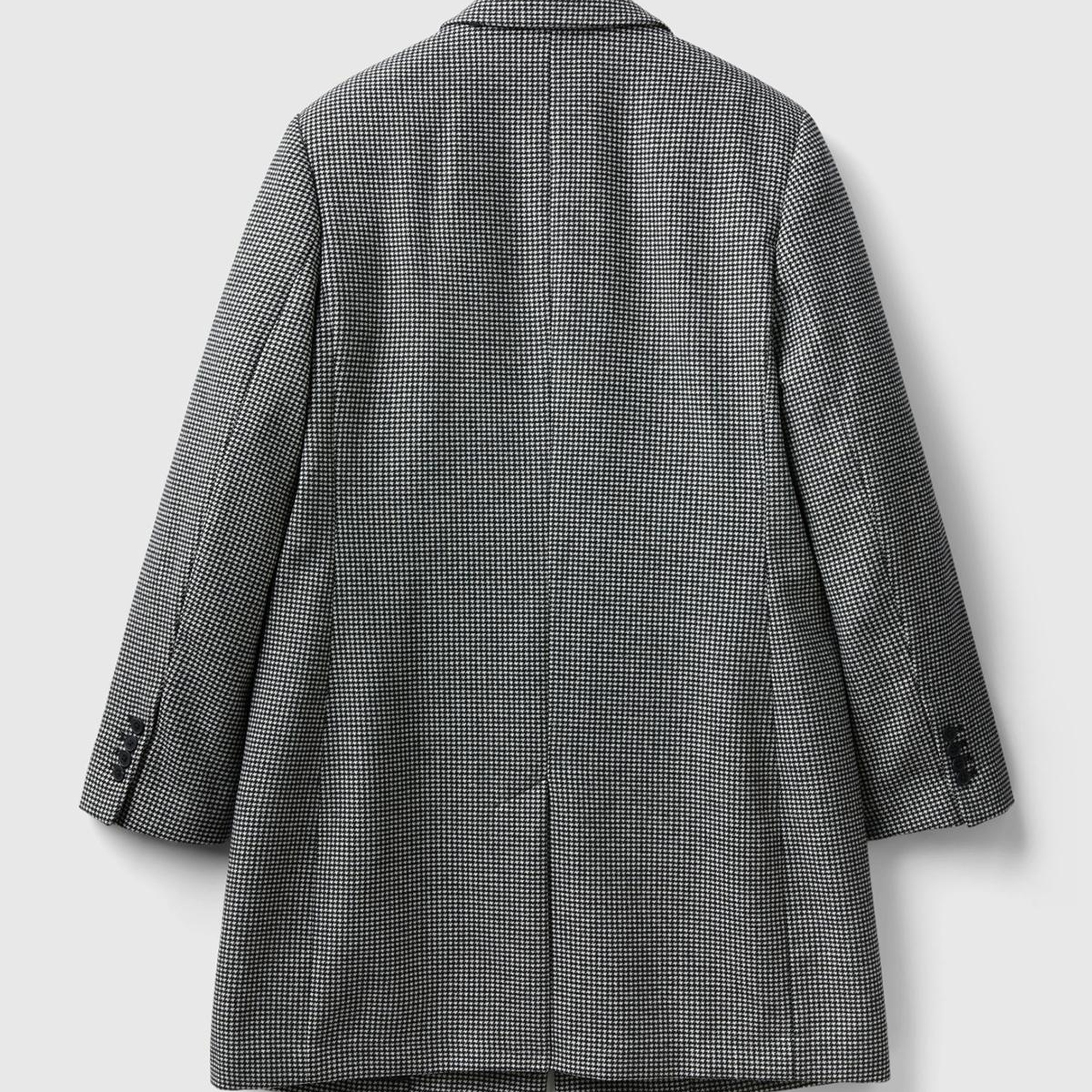 Kadın Siyah- Beyaz Ekoseli Palto