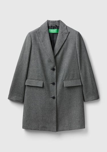  Kadın Siyah- Beyaz Ekoseli Palto