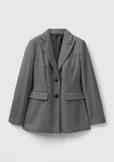  Kadın Siyah- Beyaz 2 Düğmeli Ceket