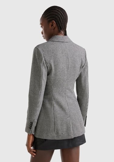  Kadın Siyah- Beyaz 2 Düğmeli Ceket