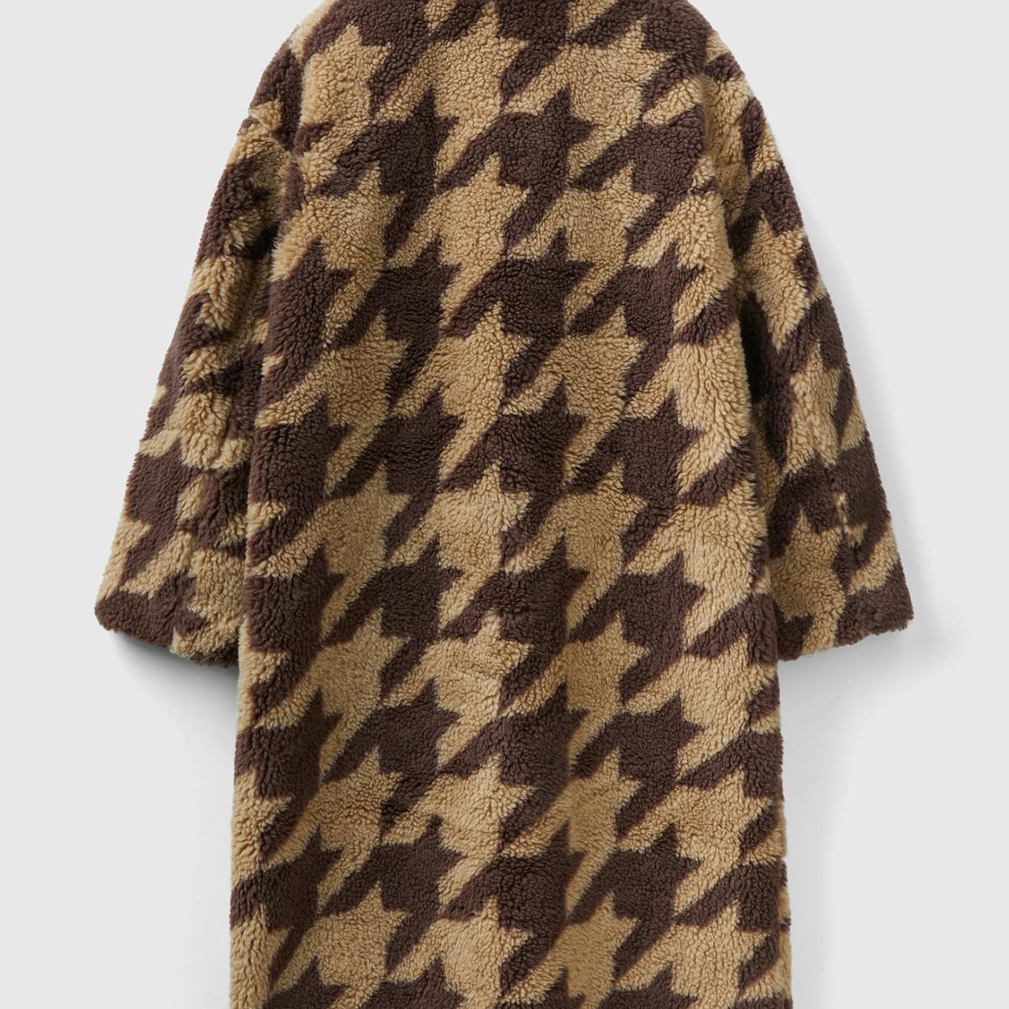 Kadın Kahverengi Kazayağı Teddy Palto