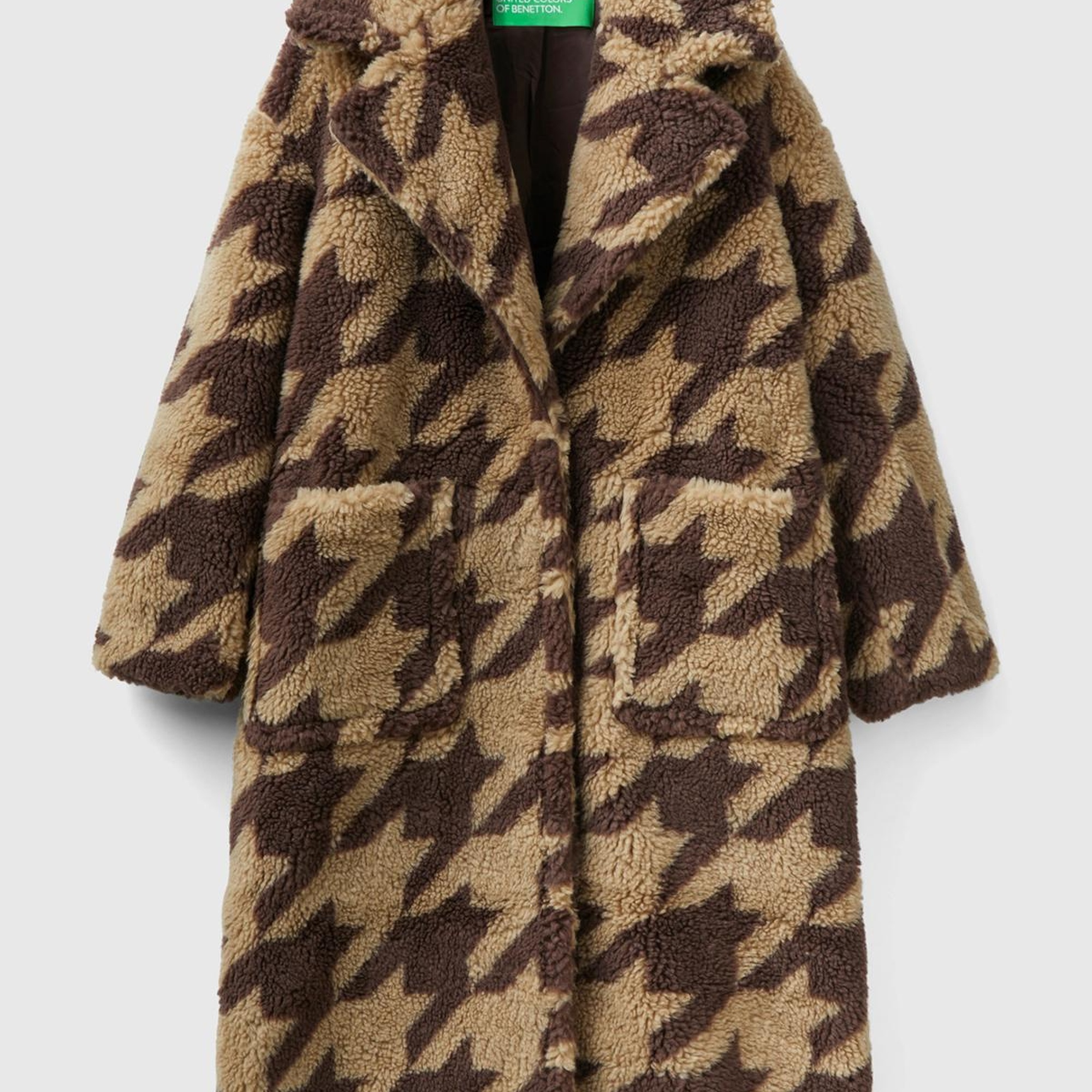 Kadın Kahverengi Kazayağı Teddy Palto