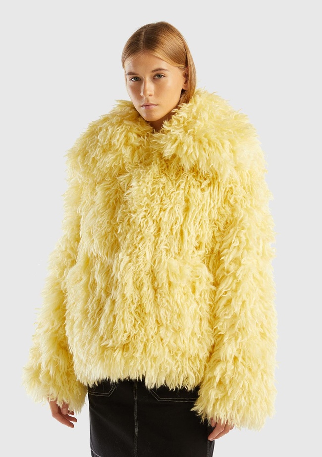  Kadın Sarı Yakalı Teddy Ceket