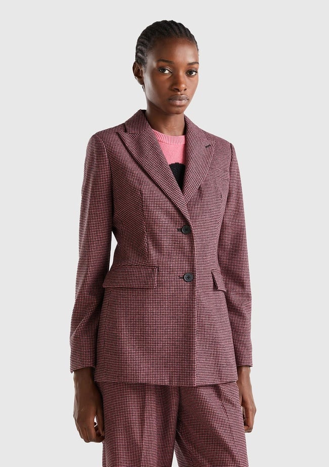  Kadın Pembe 2 Düğmeli Ceket