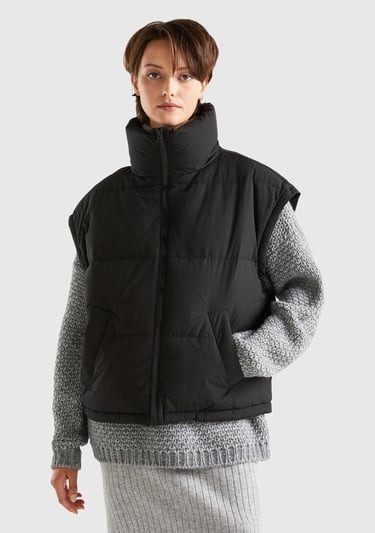  Kadın Siyah Kaz Tüyü Dolgulu Pufa Mont